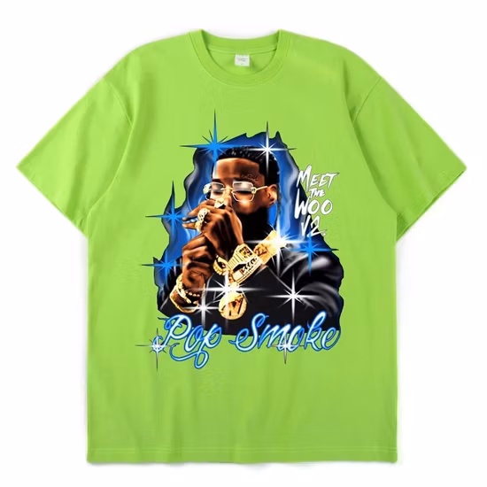 New Pop Smoke Fashion Shirt Hip Hop Streetwear Male T-Shirt Men Rapper Casual Tops Screen Printing 100% Cotton T Shirts for Men