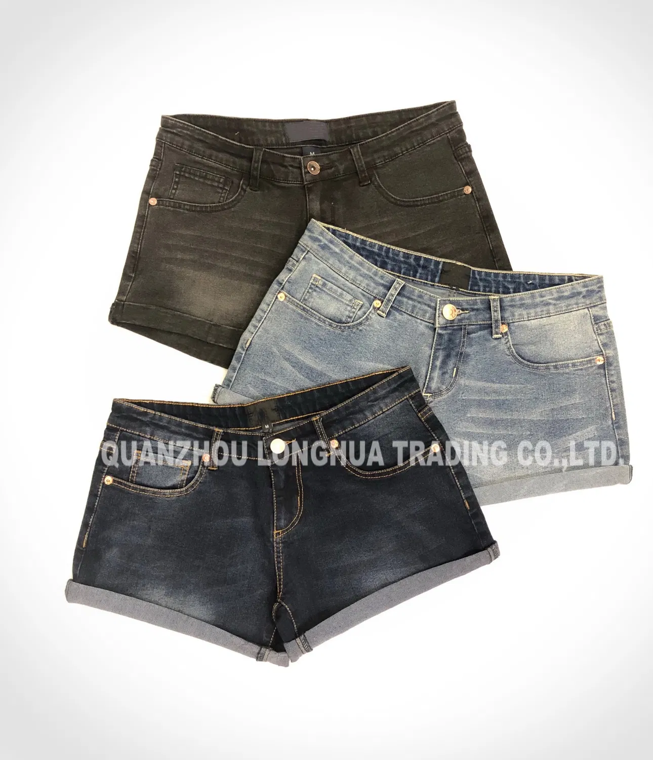Lady′ S Denim Jeans Shorts Apparel Trousers Fashion Cotton Spandex